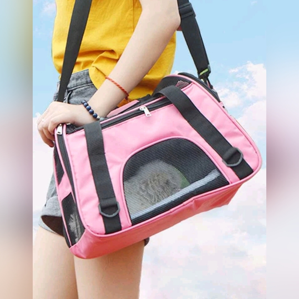 NEW Pink Foldable Pet Carrier